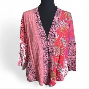 Wild Thing Wild Woman Mixed Print Patchwork Boho/Festival Kimono L/XL